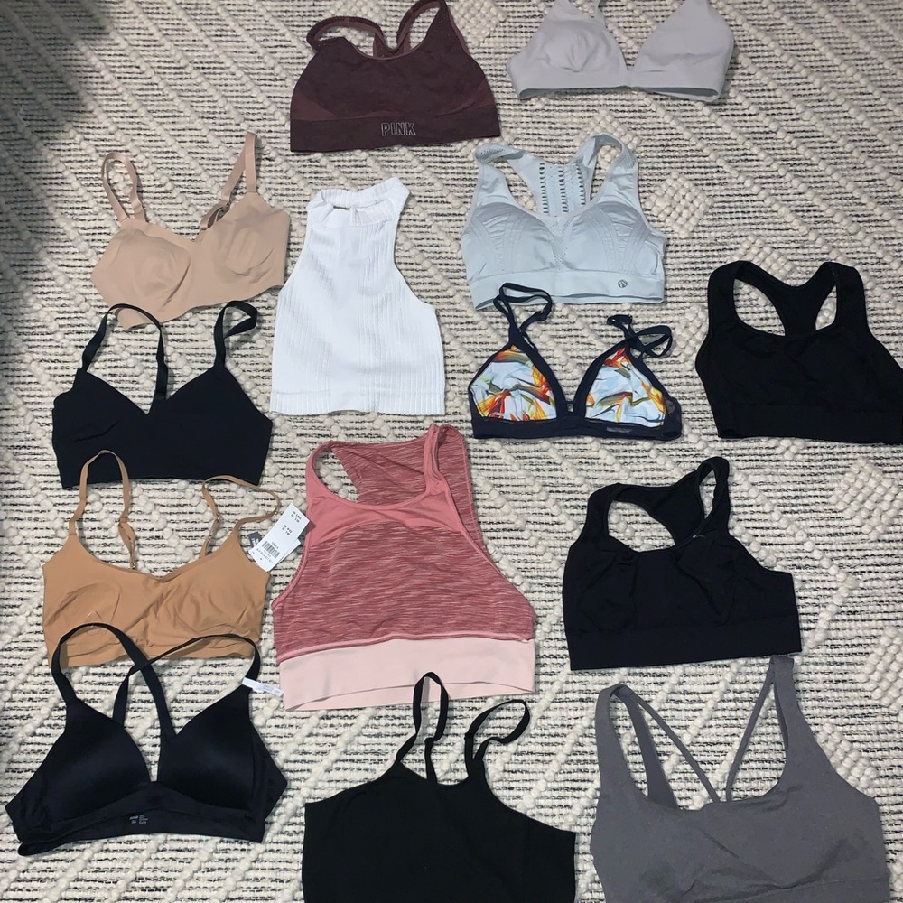 14 bundle xs 32a bras sport bras new clean arie A&F VS Athleta